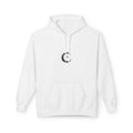 Shooting Stars Moon Hoodie — Minimal Celestial Graphic Pullover