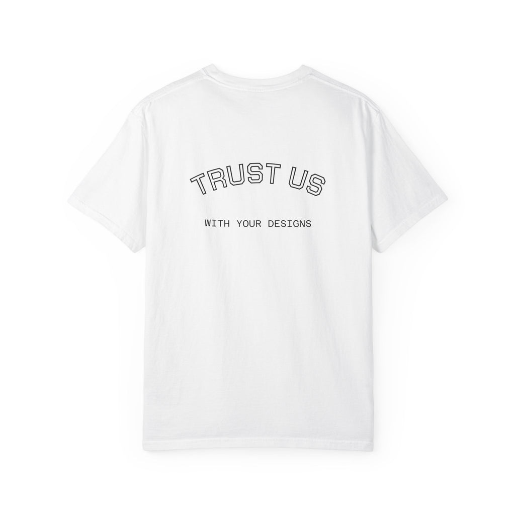 Minimal Eye Graphic T-Shirt — "Trust Us" Back Print