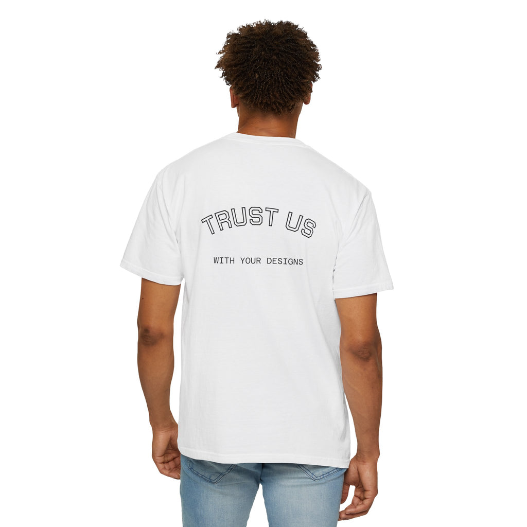 Minimal Eye Graphic T-Shirt — "Trust Us" Back Print