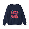 Barely Coping But Make It Aesthetic Sweatshirt | mental health humor, retro wavy text