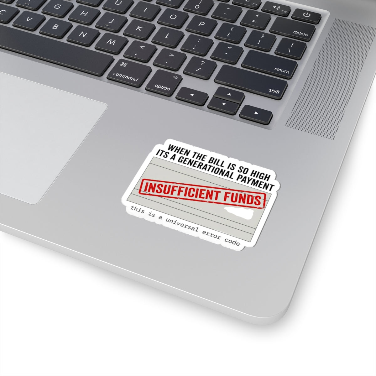 Insufficient Funds Sticker | cost of living crisis, receipt aesthetic