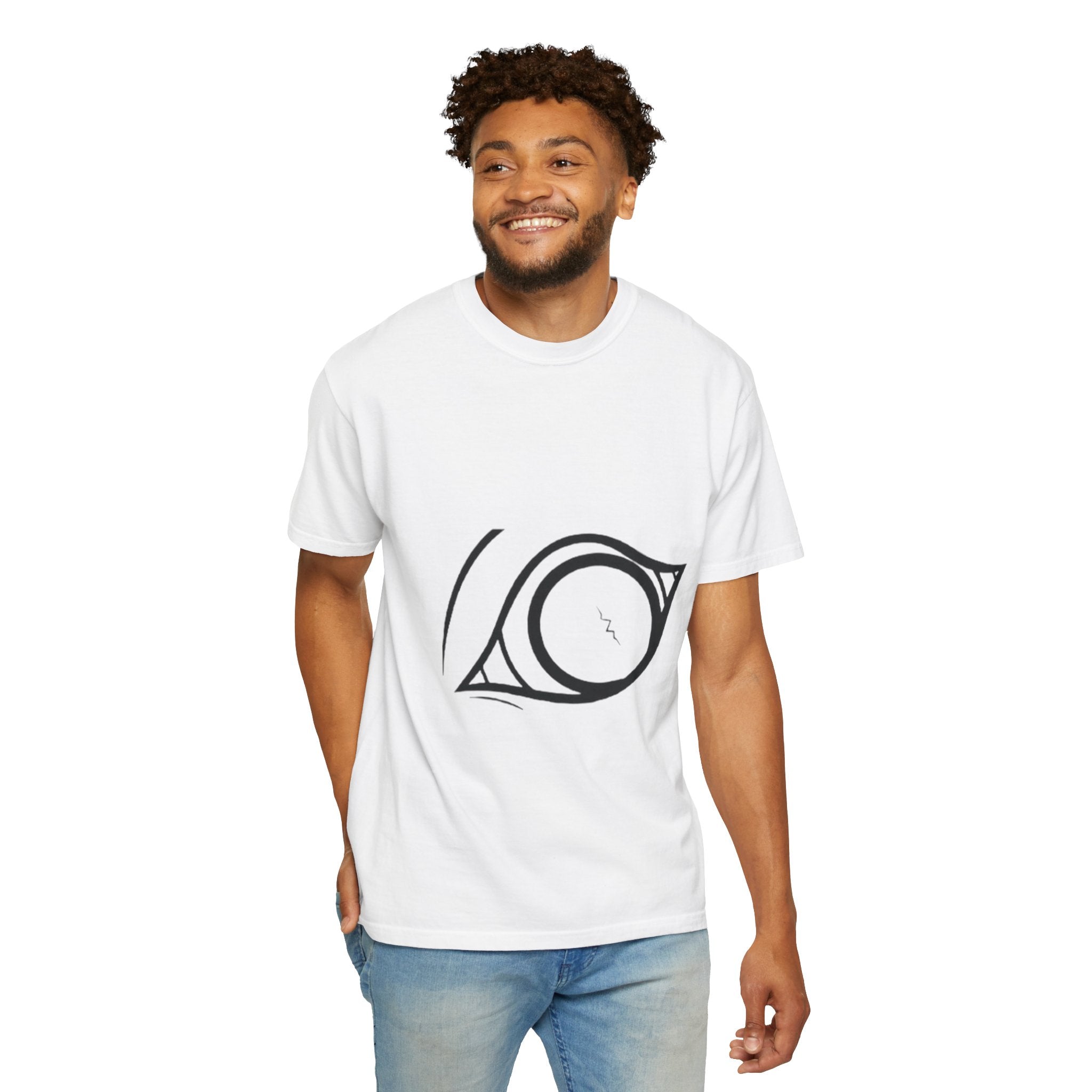 Minimal Eye Graphic T-Shirt — "Trust Us" Back Print
