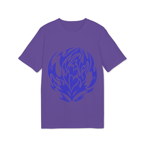 Abstract Blue Flame Graphic T-Shirt