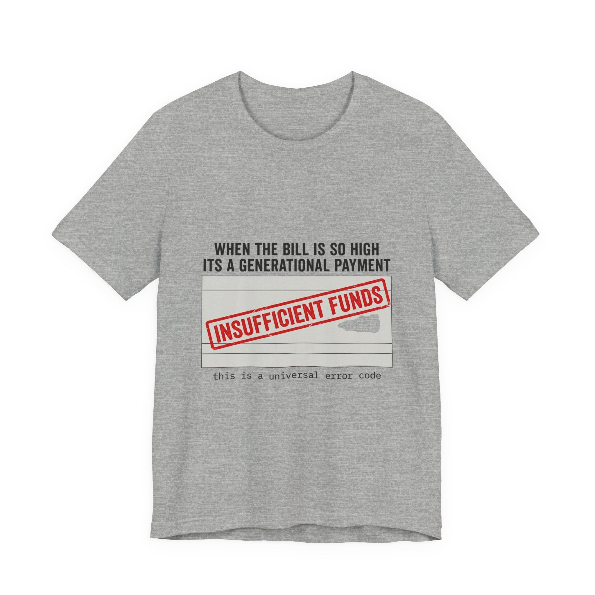 Insufficient Funds Receipt Aesthetic Tee | cost of living crisis, budget humor