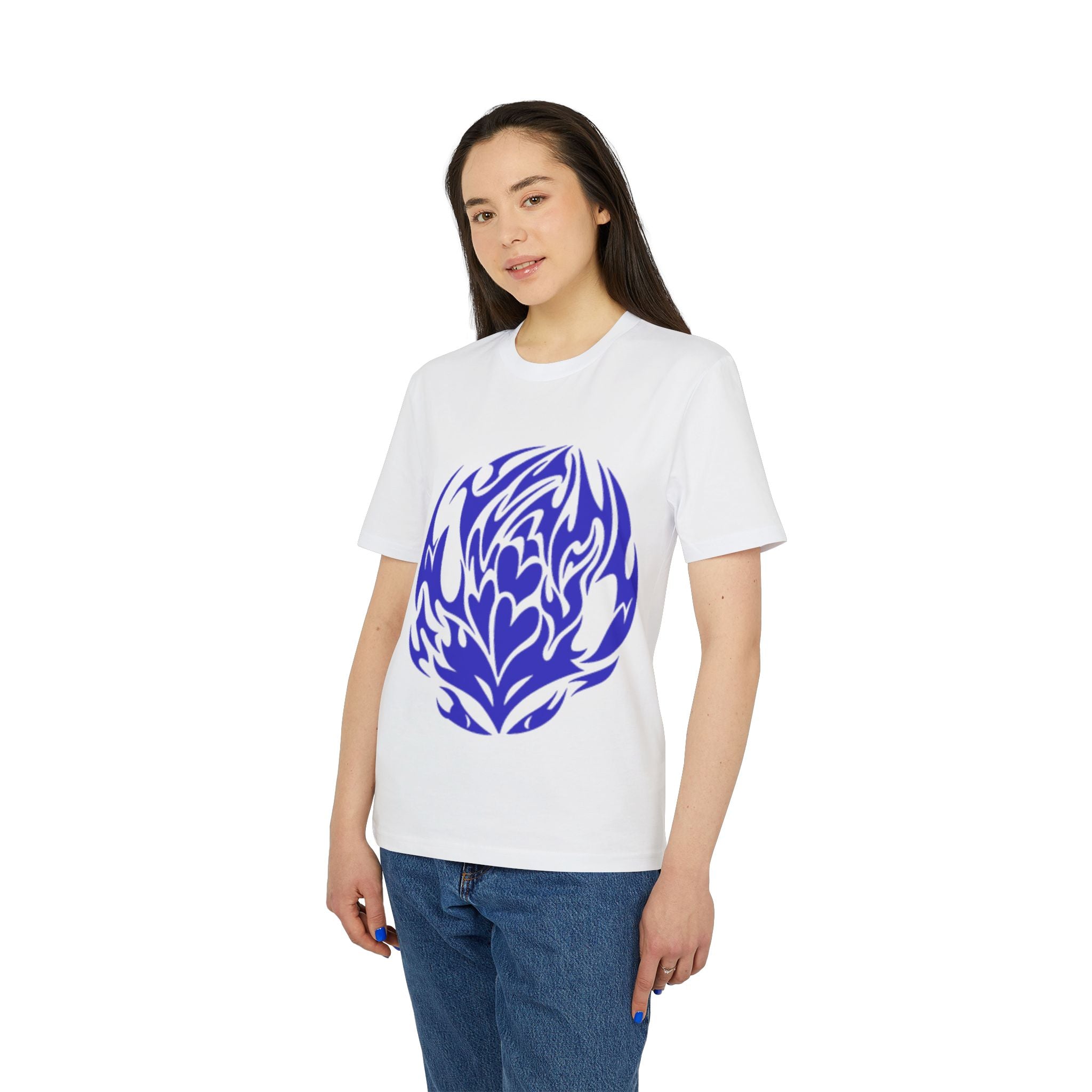 Abstract Blue Flame Graphic T-Shirt