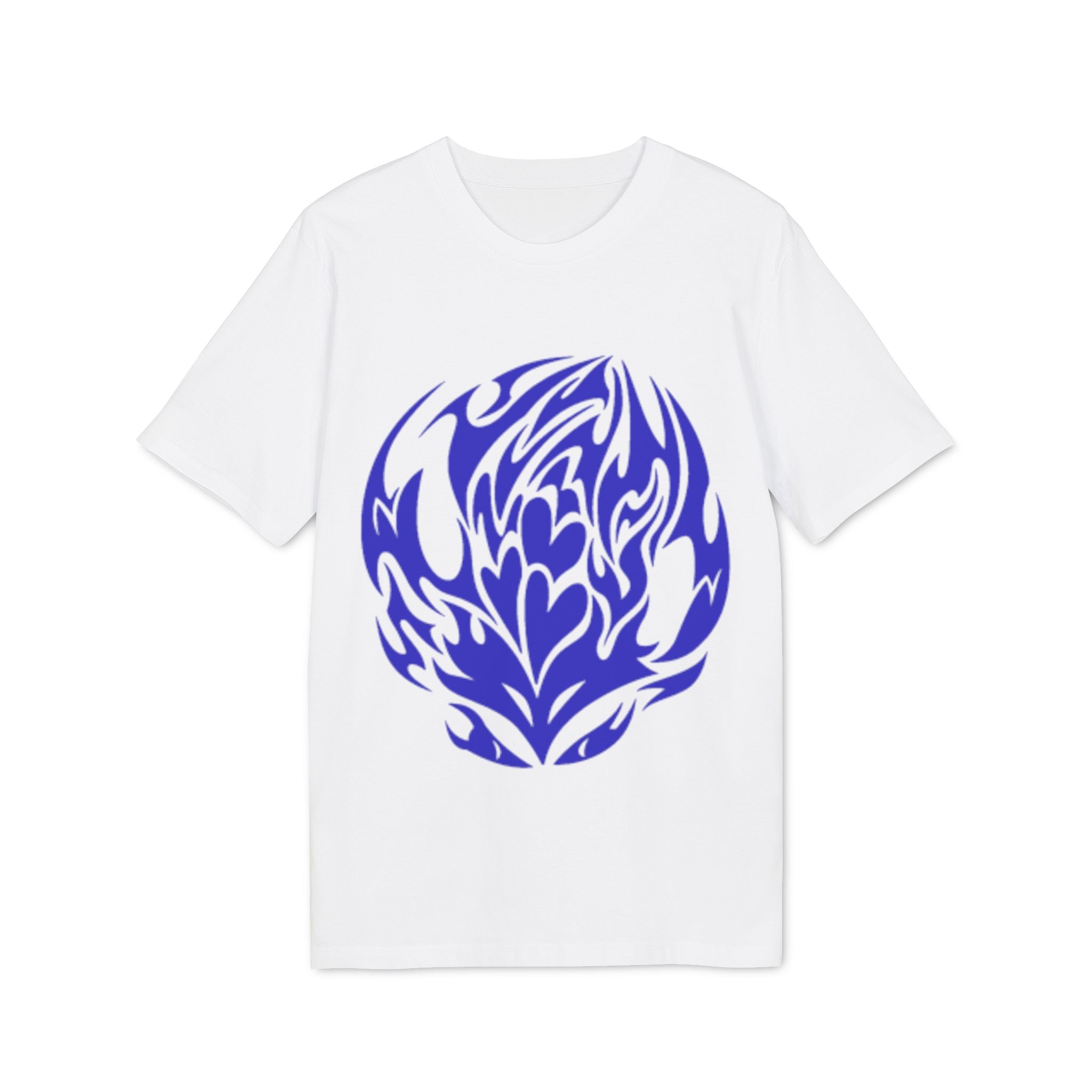 Abstract Blue Flame Graphic T-Shirt