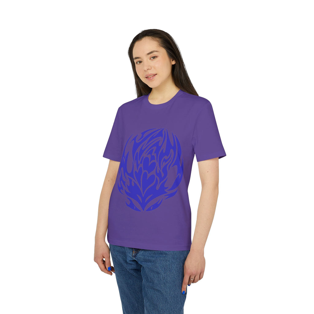 Abstract Blue Flame Graphic T-Shirt