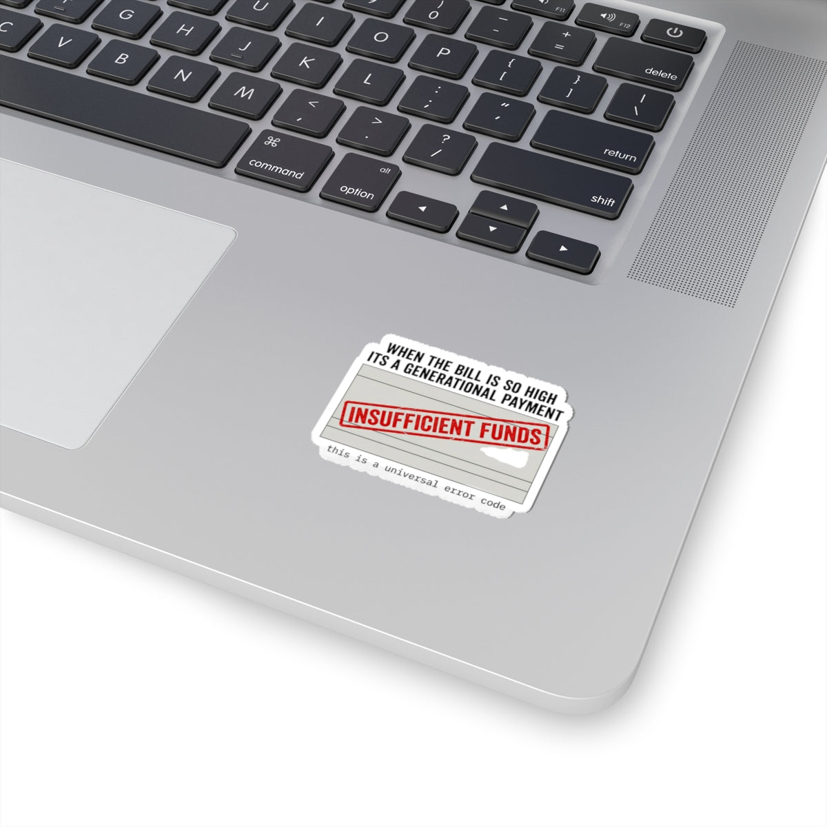 Insufficient Funds Sticker | cost of living crisis, receipt aesthetic