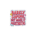 Barely Coping But Make It Aesthetic Sticker | mental health humor, retro wavy text