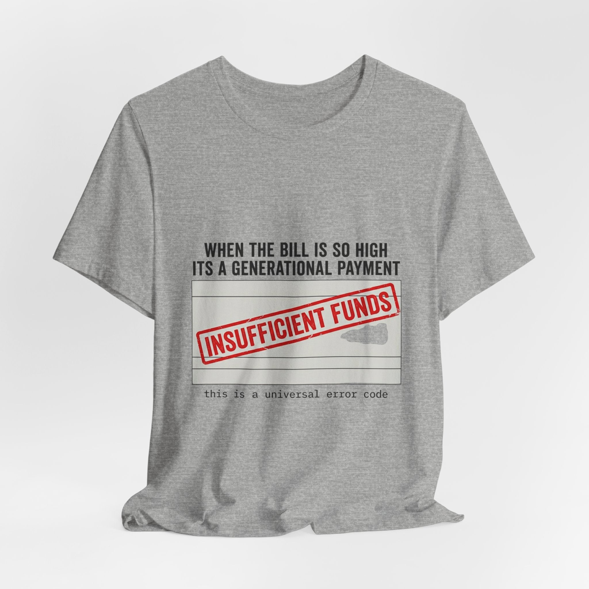 Insufficient Funds Receipt Aesthetic Tee | cost of living crisis, budget humor