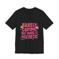 Barely Coping But Make It Aesthetic Tee | mental health humor, retro wavy text